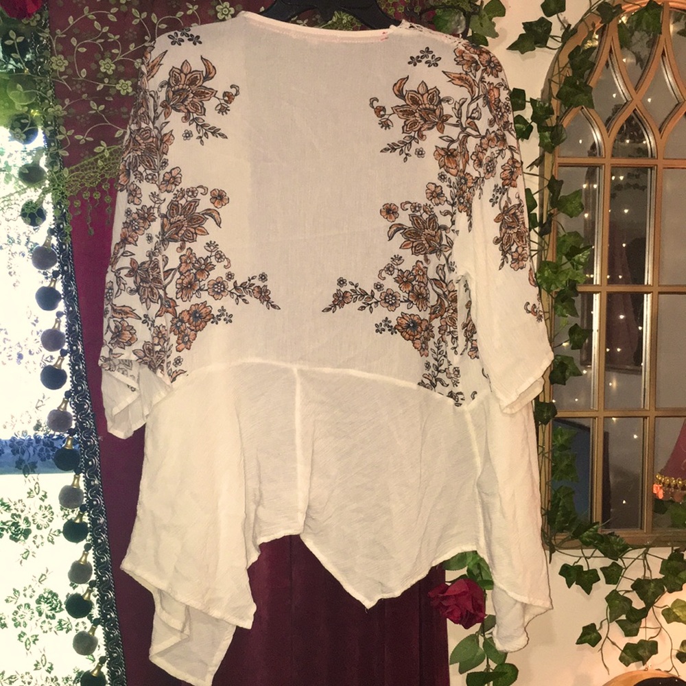70s style kimono and burnt organge crop top lot Stevie nicks boho bohemian S/M